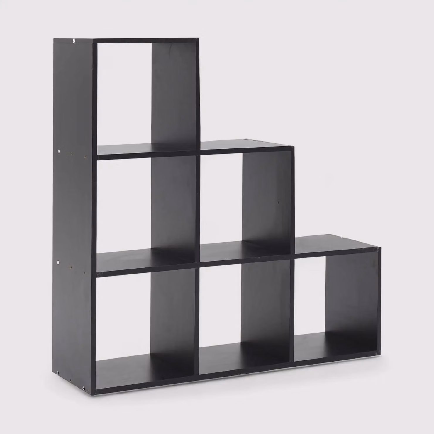 Eucalipto - Libreria nera a scala con 6 vani a cubo