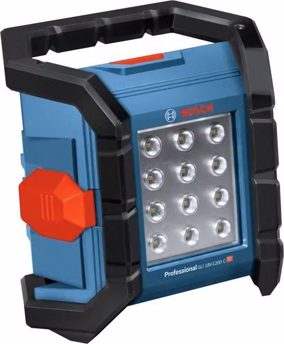 Proiettore da cantiere, batteria GLI 18V-1200 C, Bosch Professional, 1200 lumen, 18 V, IP 64, telecomando tramite smartphone