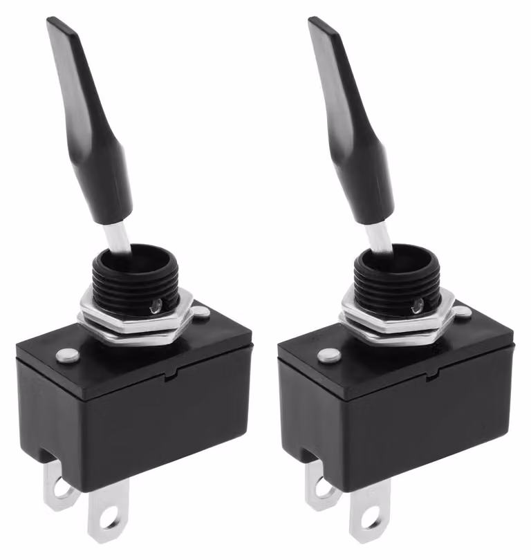 Confezione da 2 interruttori a levetta momentanei, a 2 pin, da 12V/24V, per auto