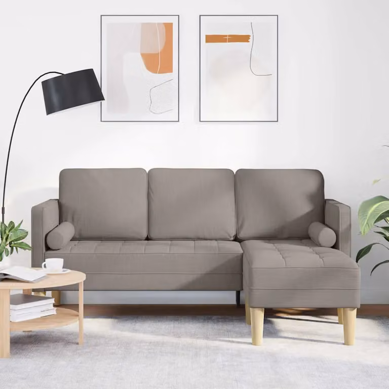 Set di divani angolari reversibile vidaXL Talpa in tessuto beige o grigio L/P/H: 173 x 131 x 67 cm