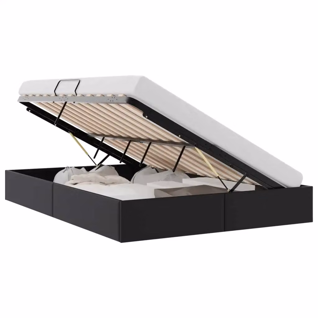 Letto con Contenitore Moderno vidaXL in Similpelle Nero L: 153 cm, P: 206 cm, H: 280 cm – 2