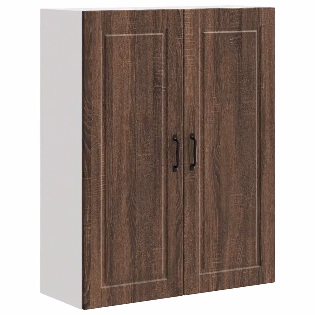 Armadietto a muro moderno vidaXL in legno color marrone con ante a battente, L: 80 cm, P: 31 cm, H: 100 cm – 2
