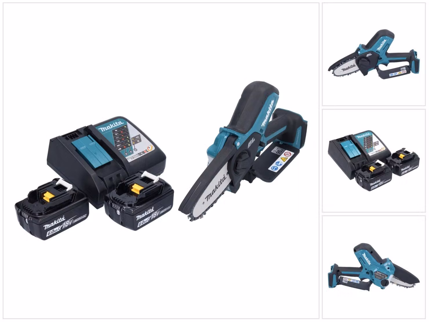 Tagliabordi a batteria Makita DUC 101 RG 18 V 10 cm Brushless + 2x batteria 6,0 Ah + kit caricabatterie