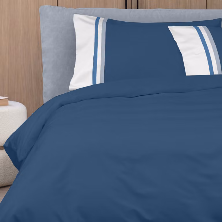 KUBRIC 60 Completo copripiumino - Taglia: 2 piazze,Colore: KUBRIC 60 - BLU/OFF-WHITE