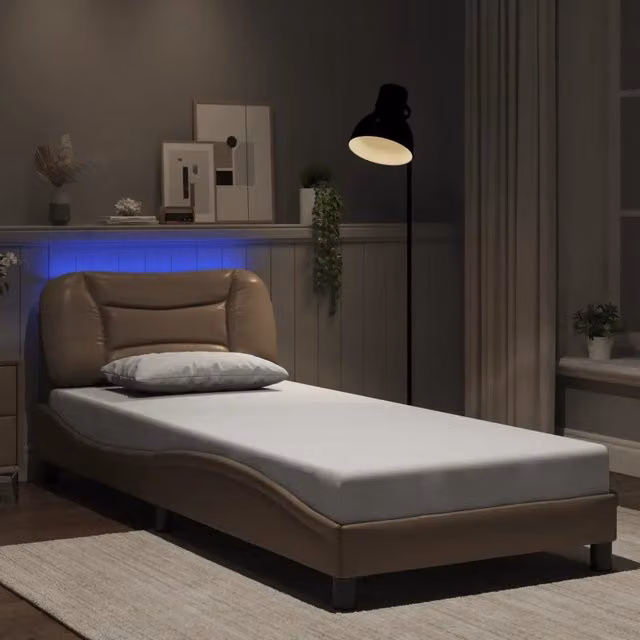 Giroletto con LED e porta USB Hvar vidaXL, colore Cappuccino, L/P/H: 90 x 190 x 95 cm – 1