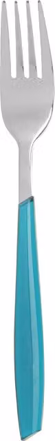 Forchetta da tavola Silhouette in acciaio inox con rivestimento azzurro