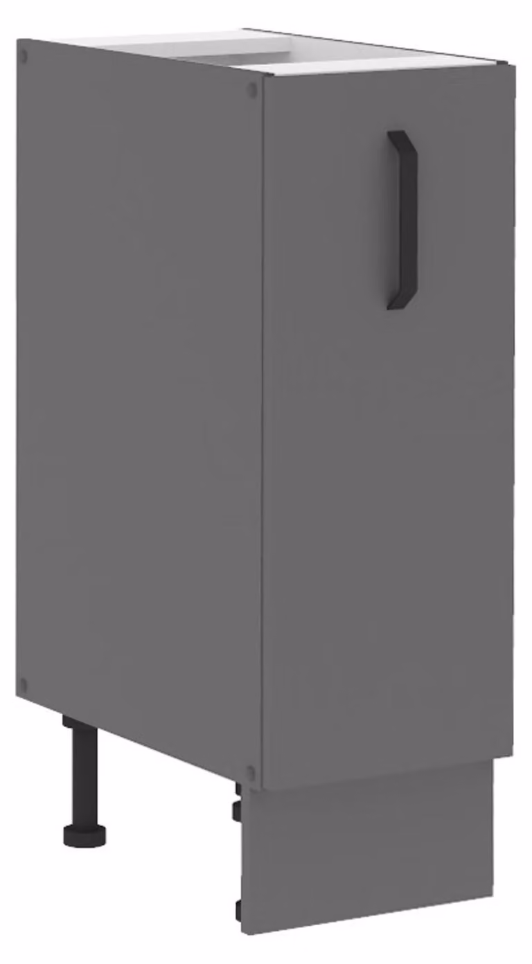 Cucina NESSA: mobile basso da 30 cm, antracite, cassettiera estraibile, angolo cottura, blocco cucina