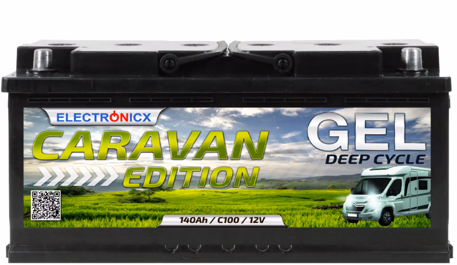 Electronicx Caravan Edition GEL Batteria 140Ah 12V ▶ Batteria camper Batteria barca Batteria di servizio - senza manutenzione a scarica profonda ciclica ermetica