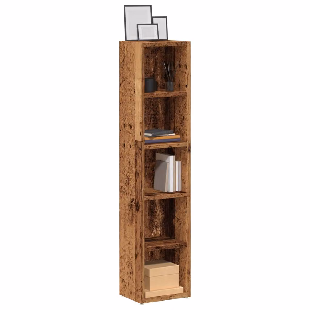 Set di 2 Scaffali Porta CD vidaXL in MDF Marrone Antico, Montaggio a Parete, L/P/H: 21 x 16 x 93,5 cm