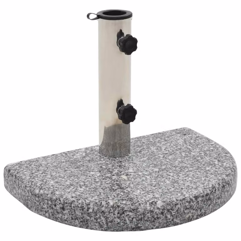 vidaXL Supporto per ombrellone in granito 10 kg curvo grigio