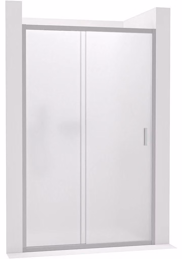 CERANO - Porta scorrevole per doccia Varone LINE L/P - 6 mm - cromata, vetro smerigliato - 90x195 cm