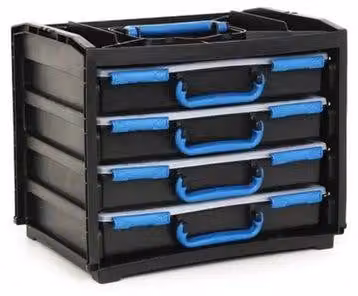 Scatola portatile in plastica, composta da 5 scomparti