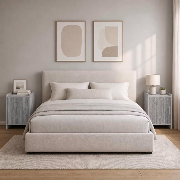 Set di 2 comodini moderni vidaXL in colore grigio, L 40 cm x P 30 cm x H 60 cm