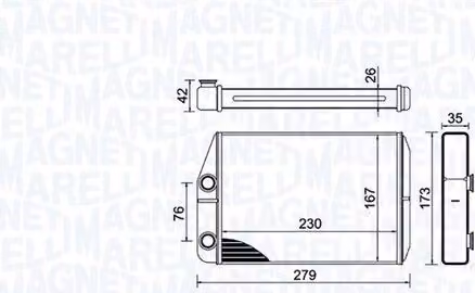 MAGNETI MARELLI 350218443000: Scambiatore di calore per riscaldamento interno, radiatore per CITROËN JUMPER furgone, compatibile con PEUGEOT BOXER furgone e FIAT Ducato autobus