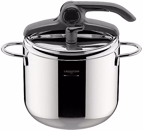 Pentola a pressione Lagostina Inoxfire in acciaio inox argento con capacità 7 l e diametro 22 cm per induzione e gas