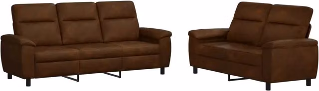 Set di divani 2 pcs Marrone Pelle Scamosciata Sintetica 3430731
