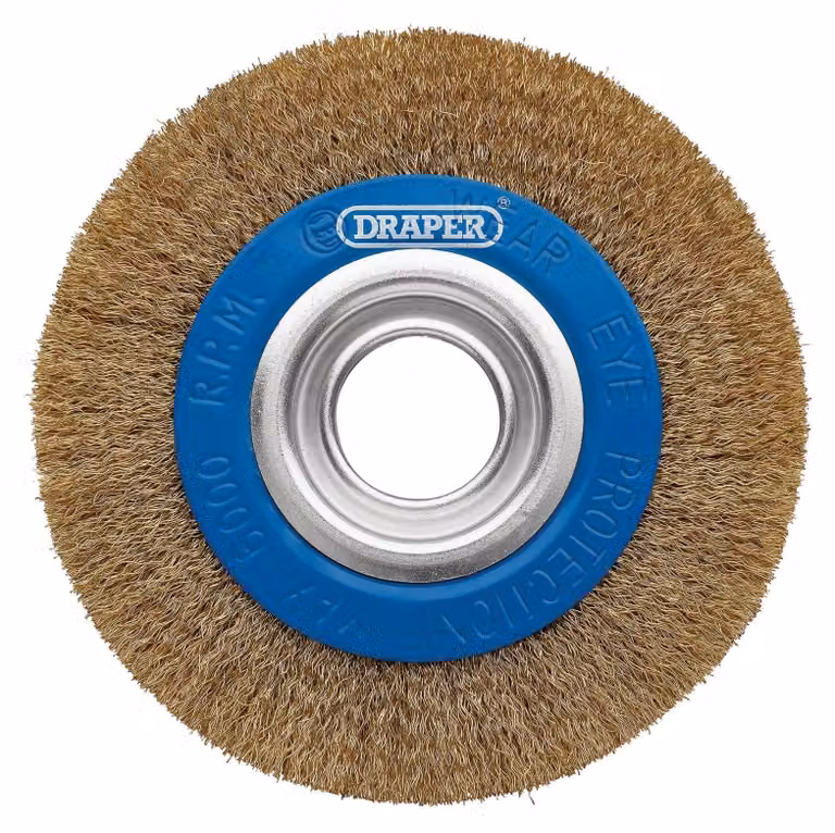 Spazzola a disco, diametro 150 mm, foro di 31,75 mm, realizzata in ottone e acciaio
