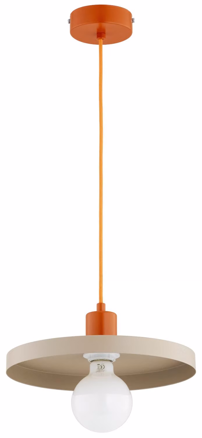 Lampada a sospensione a disco piatto LITO beige 1xE27x15W in metallo, dimensioni: 80x30x30 cm, IP20, Alfa