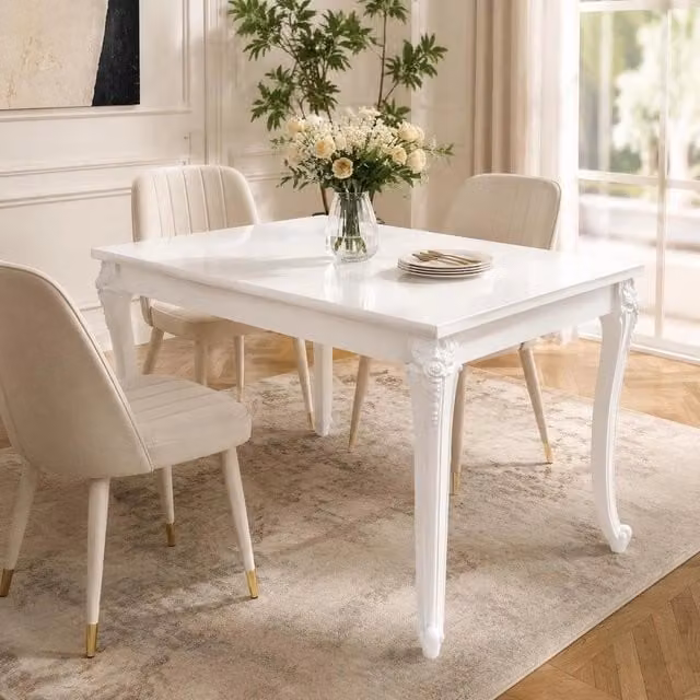 Dining Table 116 X 66 X 76 Cm, High-gloss White
