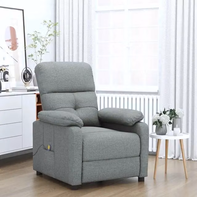 Divano Sedia-Poltrona Massaggiante Grigio Scuro in Tessuto 633586