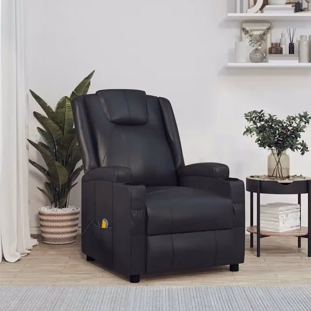 Divano Sedia-Poltrona Massaggiante Nera in Similpelle 693687