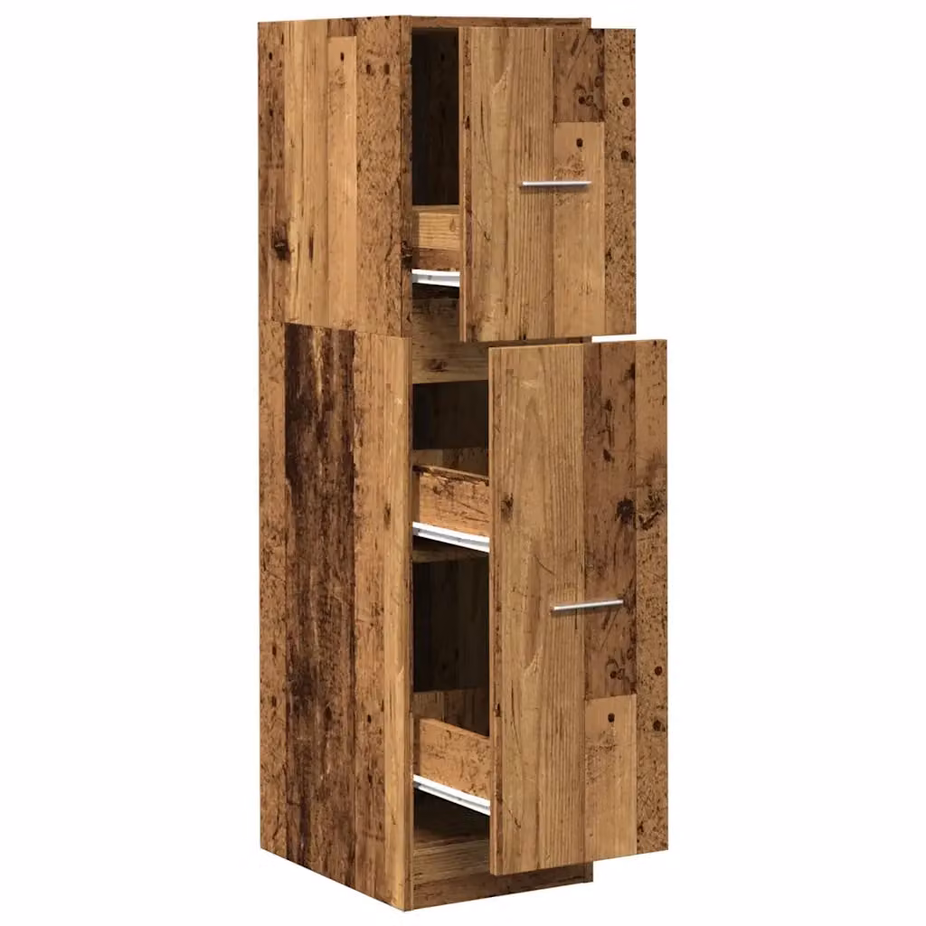 Mobiletto da farmacia multifunzionale HELLOSHOP26 in stile antico con vano contenitore, colore marrone, L/P/H: 30 x 41 x 118 cm – 2