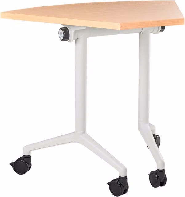 Scrivania ad angolo pieghevole BELIANI con rotelle, design moderno in marrone e bianco, L: 90 cm, P: 64 cm, H: 73 cm