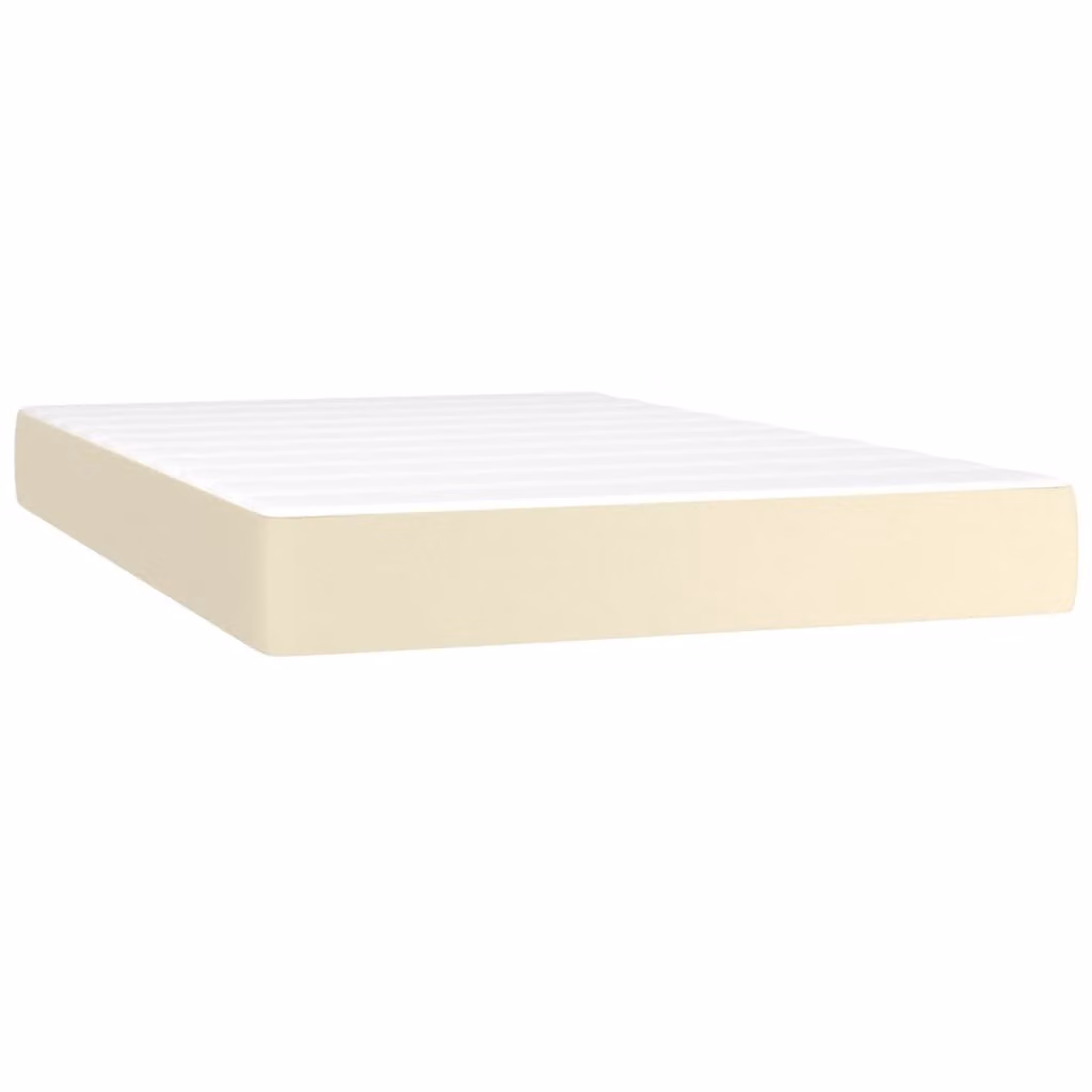 Materasso a Molle Insacchettate Rigidità Media Crema 120x200x20 cm in Pelle finta