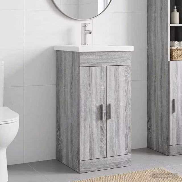 Mobile da bagno con lavabo Sonoma grigio 42 x 40 x 84,5 cm 890677