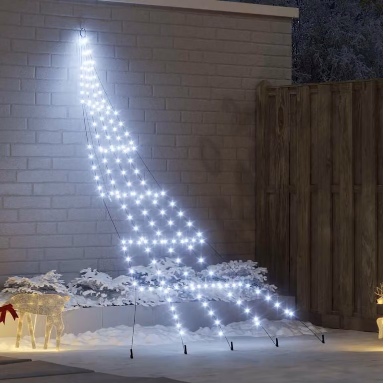 Maison Exclusive - Albero di Natale LED con picchetti da terra Bianco freddo 306 cm Metallo