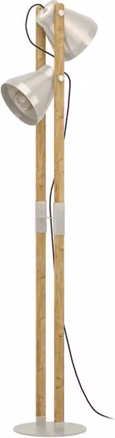 Piantana Vintage Cawton Eglo in Acciaio Grigio con 2 Luci E27