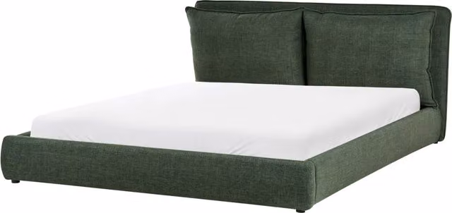 Letto matrimoniale velluto verde scuro 180 x 200 cm testata imbottita