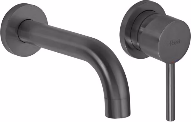Rubinetto da incasso monocomando Rea Lungo Titan per lavabo in ottone nero opaco