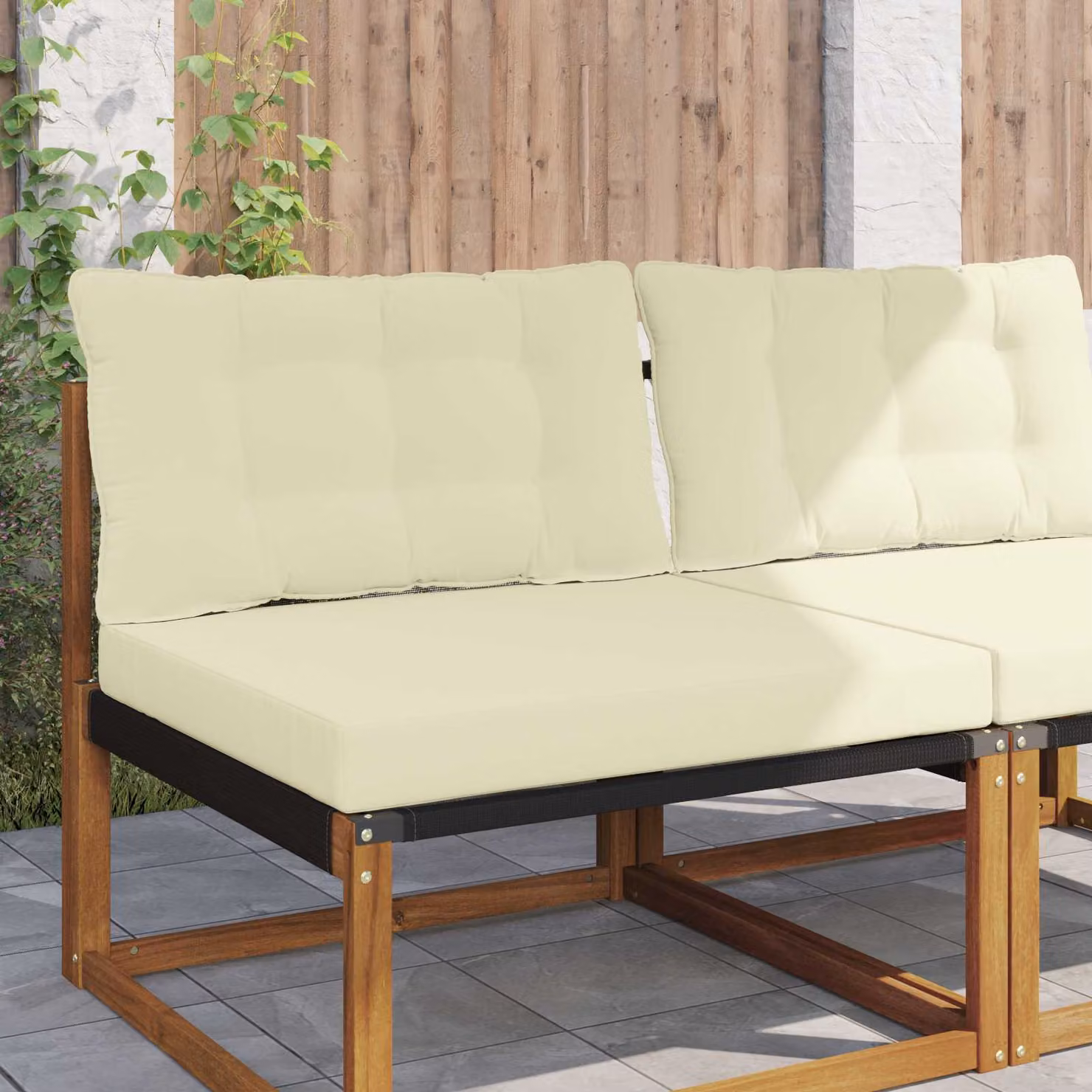 vidaXL Cuscino per divano da esterno in poliestere beige L: 80 cm, P: 68,5 cm