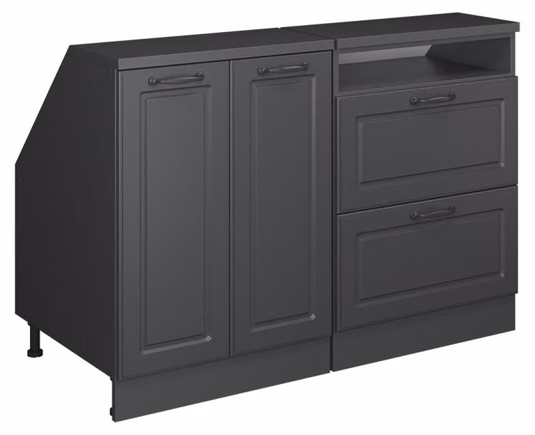 Mobile cucina sottotetto Vicco R-Line Antracite rustico 120 cm Set di 2 carcasse armadio profondità 60 cm, Model 59976