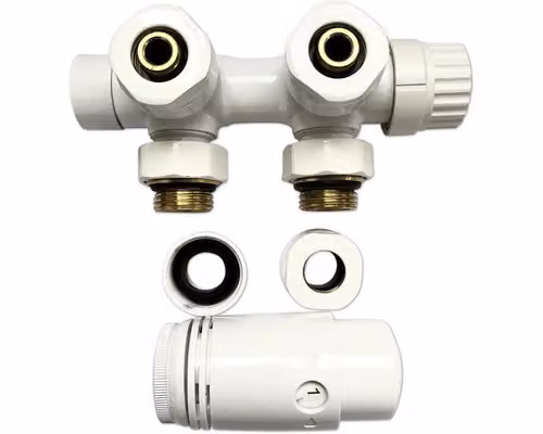 Set di raccordi per rubinetteria da bagno bianco