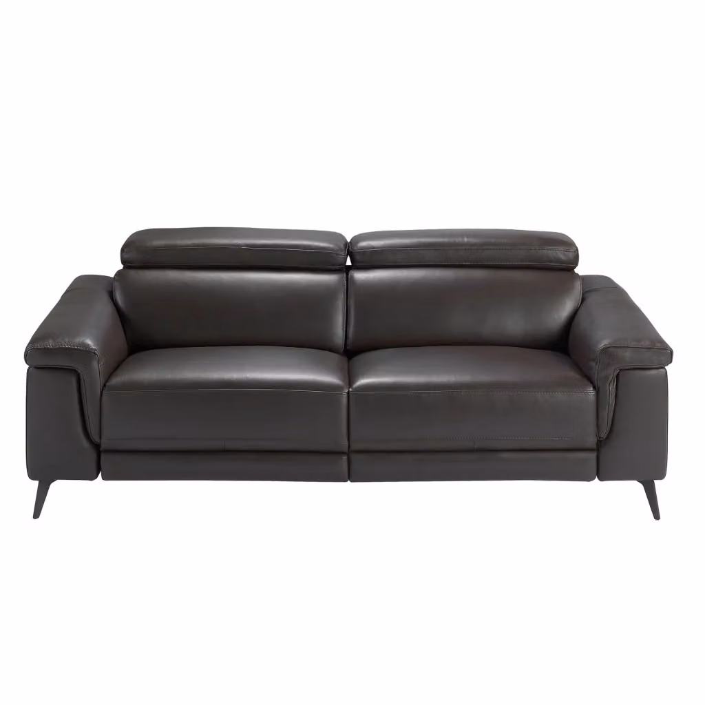 Divano relax a 3 posti Angel Cerdá S.L. in pelle marrone con poggiatesta regolabile e sedute motorizzate L: 215 cm, H: 103 cm, P: 99 cm – 2