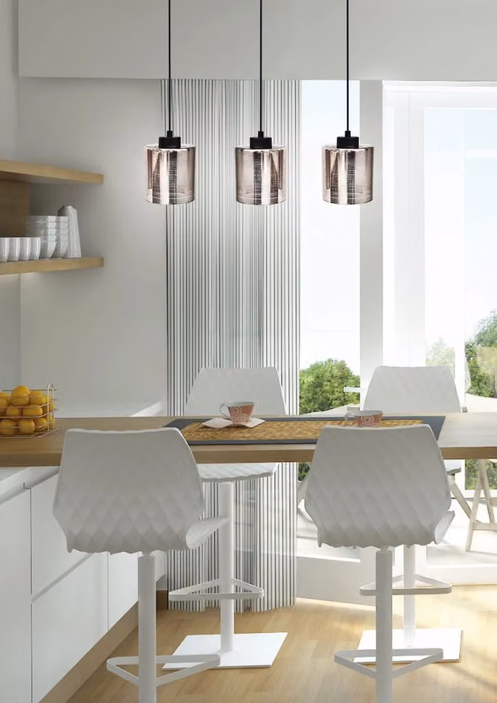 Lampadario a sospensione Candellux COX 33-53886 moderno in metallo e vetro nero e cromo con 3 x E27 e altezza regolabile – 2