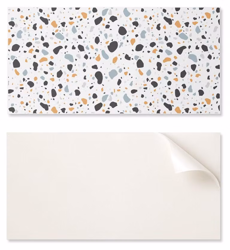 Pannello in vinile autoadesivo stampato, dimensioni 100x50 cm, con motivo a punti astratti