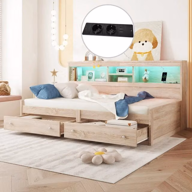 Letto giorno con funzione divano letto in truciolare 90x200 cm