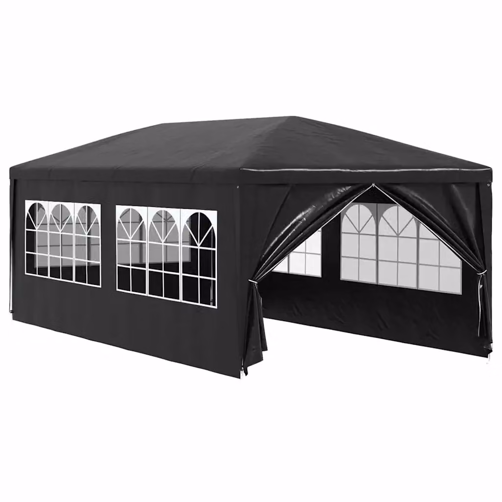 Tenda Gazebo per Feste Antracite con Finestra in Poliestere e Acciaio L: 600 cm, P: 300 cm, H: 255 cm – 2