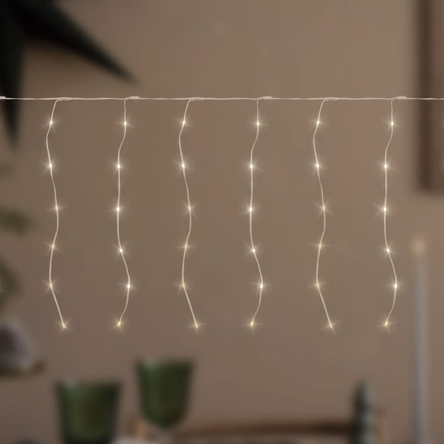 ECD Germany Tenda luminosa a LED 600 cm 240 LED bianco caldo incl. timer 19 modalità di illuminazione Tenda per decorazioni natalizie per interni/esterni Fata LED natalizia