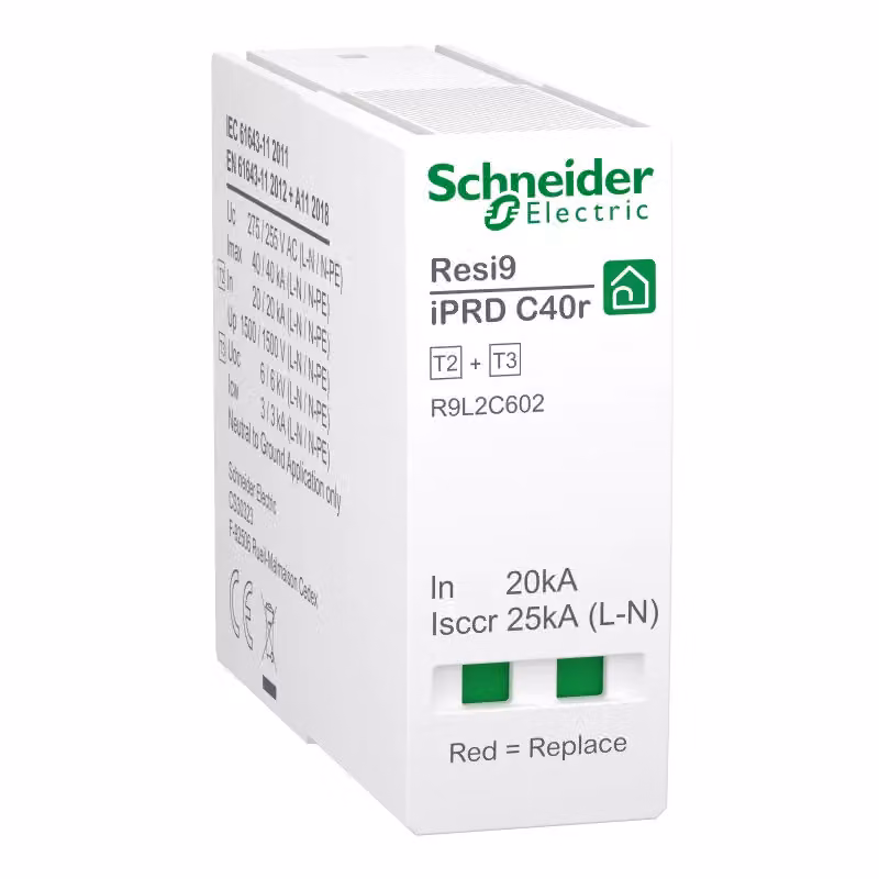 Modulo di protezione di ricambio Schneider Electric per scaricatore di sovratensione iPRD C40r 3P+N, tipo 2+3, modulo N-PE R9L2C602