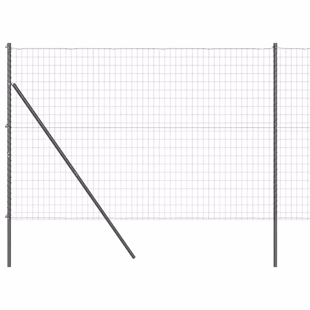 Recinzione in acciaio e PVC rivestito grigio con fissaggio a terra vidaXL, L: 10 m, H: 1,6 m – 2