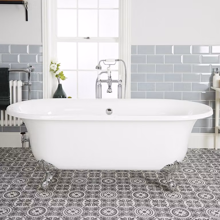 Vasca Centro Stanza Acrilico 1730x780mm - Piedini tradizionali cromati - Richmond