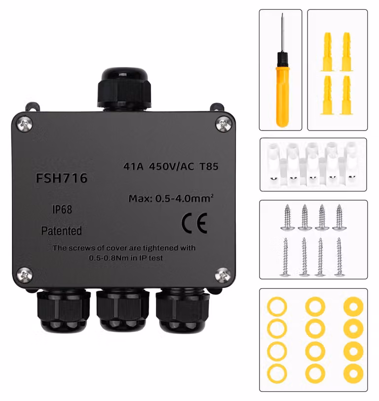 Scatola di giunzione impermeabile IP68 a 4 vie per esterni