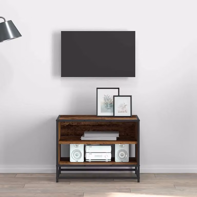 Unità TV moderna vidaXL in legno e metallo marrone L 61 x P 40 x H 46 cm