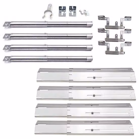 Accessori per barbecue in acciaio inossidabile - adatti a barbecue a gas a 3 fuochi - Set da 4 pezzi