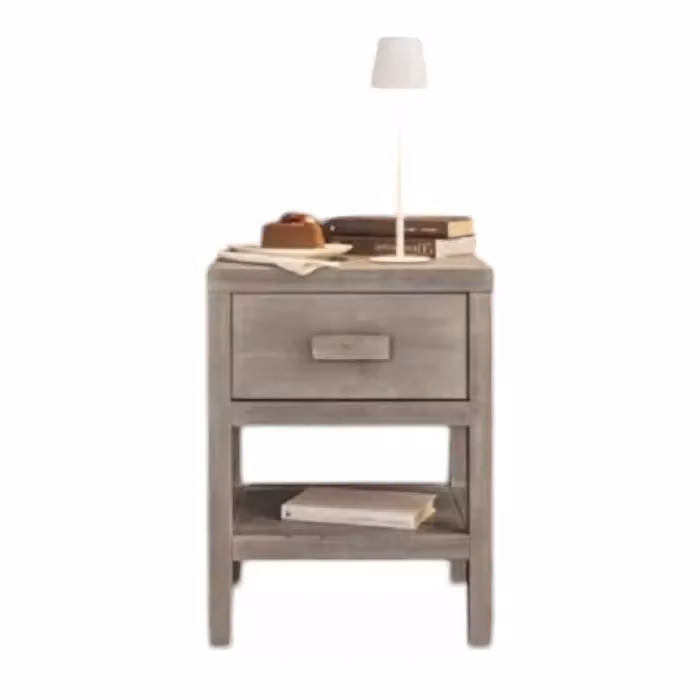 Comodino Cortina Mobili 2G con 1 cassetto in legno di abete grigio e beige L/P/H: 45 x 38 x 60 cm – 2