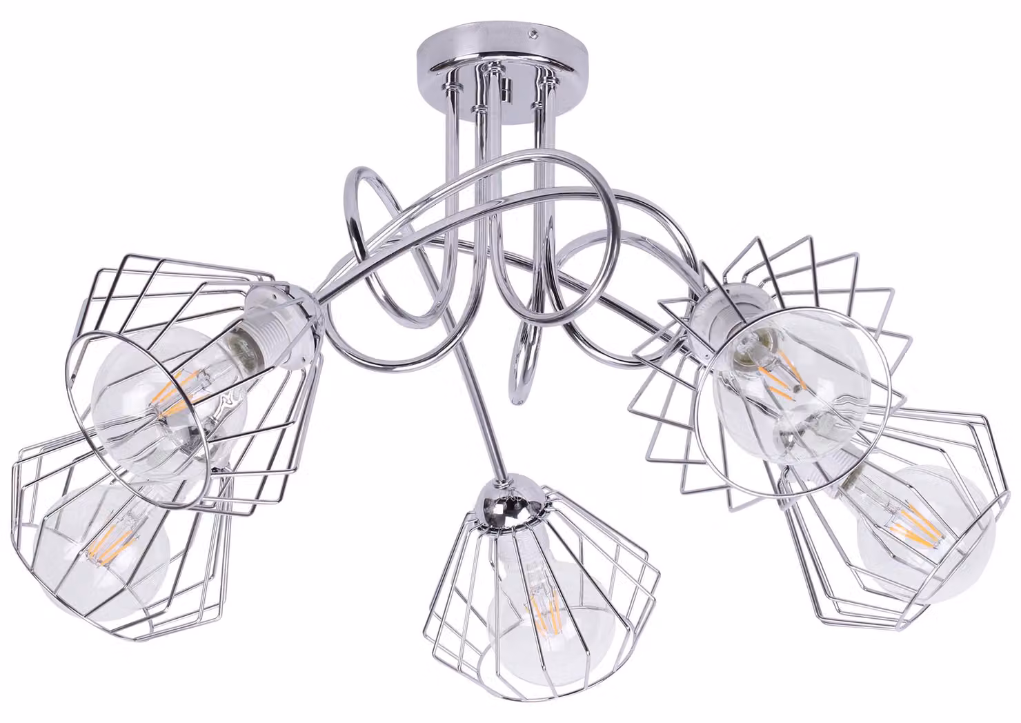 Lampada a sospensione Loft Edison in filo metallico retrò